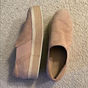 Vince Dusty Pink Suede Platform Slip-On Sneakers